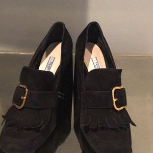 Suede Prada pumps